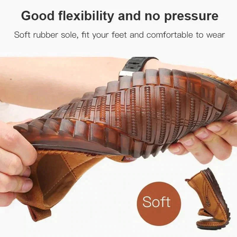 🔥 40 % OFF 🔥 Breathable, non-slip leather trainers for men