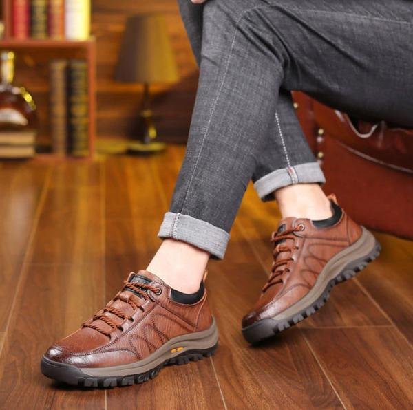 [40% off] Men's casual leather shoes with hand stitching  【Free Shipping】