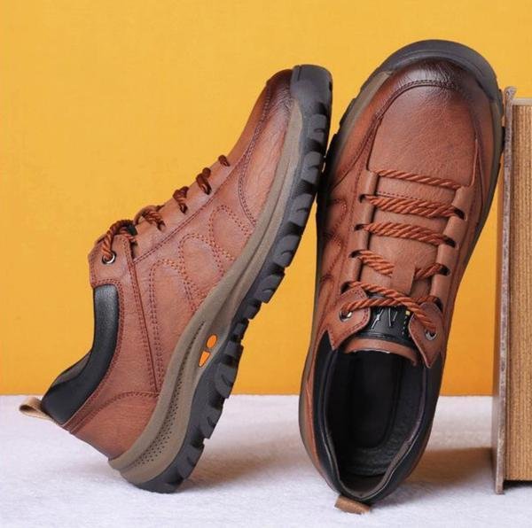 [40% off] Men's casual leather shoes with hand stitching  【Free Shipping】