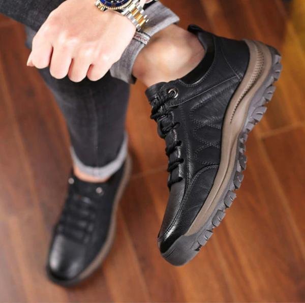 [40% off] Men's casual leather shoes with hand stitching  【Free Shipping】