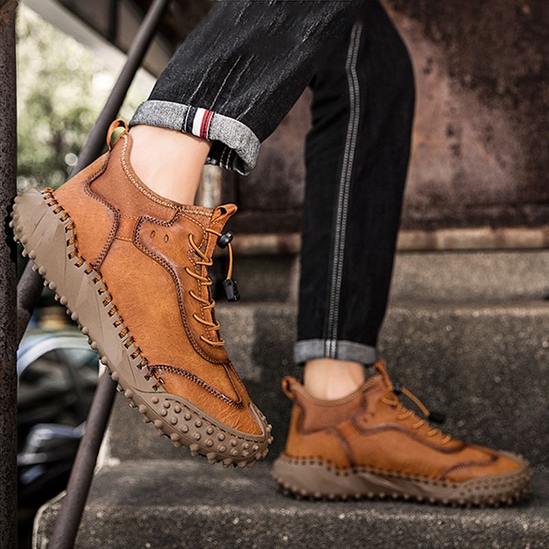 【50% OFF】 Men's hand-stitched leather casual sneakers🔥Free Shipping 🔥