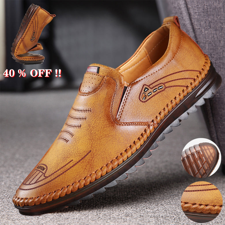 🔥 40 % OFF 🔥 Breathable, non-slip leather trainers for men